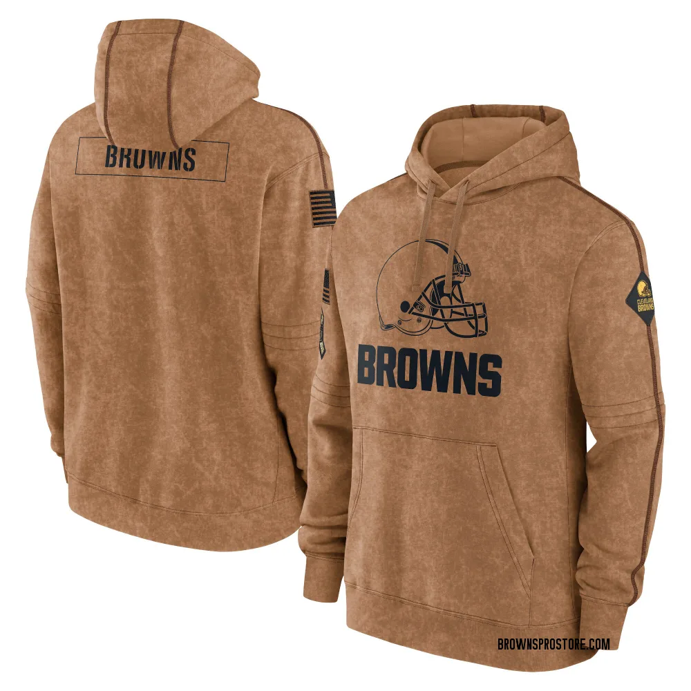 Adult Cleveland Browns Brown 2023 Salute To Service Club Pullover Hoodie